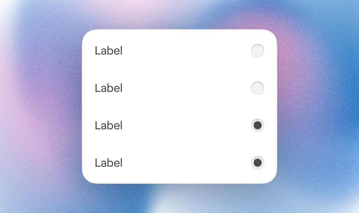 3D skeuomorphic radio buttons